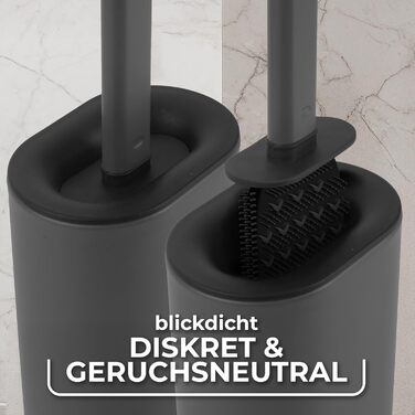 Щітка для унітазу Vileda Silikon з нержавіючою сталею – гігієнічна та довговічна, з гнучкою головкою та 2 зонами очищення