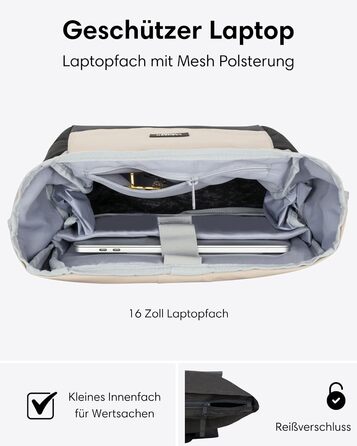 Рюкзак Rolltop для жінок і чоловіків No 4 Large, 21 л, відділення для ноутбука 16