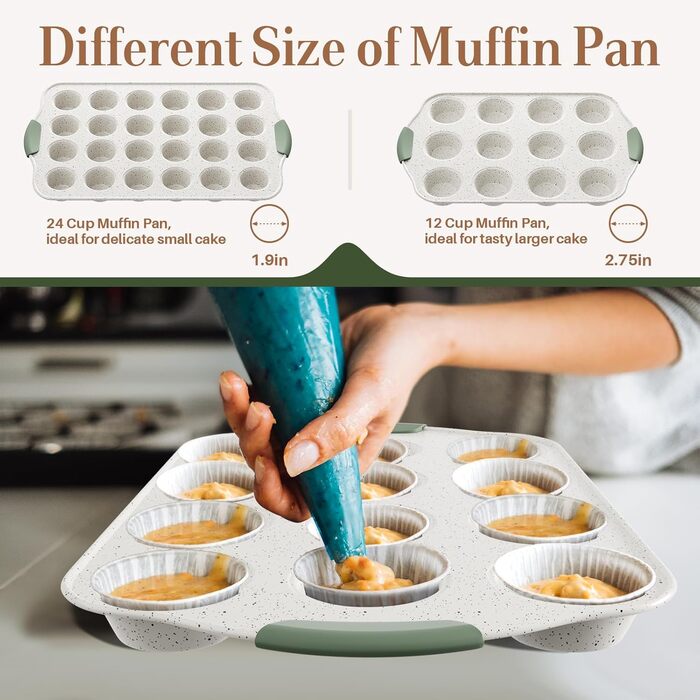 Набір для випічки 11 предметів: антипригарний посуд, форми для пирогів, кексів, піци, хліба (білий & зелений)