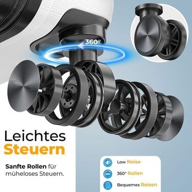 Валіза KESSER® 120L з ABS-пластику з кодовим замком, вагами та органайзером, 360° обертання, для подорожей та бізнесу, телескопічна ручка, білий (55см)