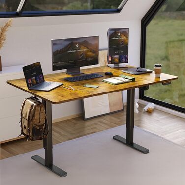 Claiks Electric Height Adjustable Desk 140x70cm - Standing Desk with Cable Management & Memory Function | Ergonomic White Home Office Desk