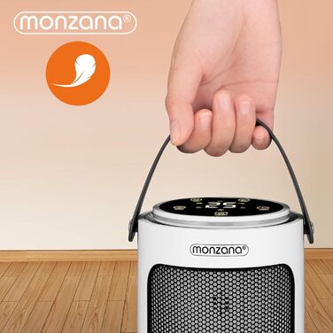 Керамічний електрообігрівач Monzana 2000 Вт, 4 режими, енергозберігаючий, 70° обертання, таймер, дистанційне керування, білий