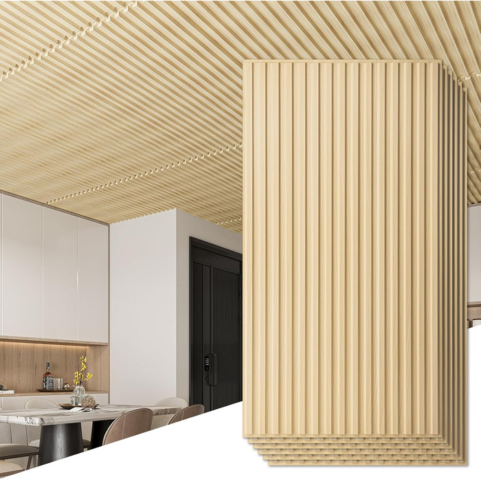 3D панелі для стін Art3d: PVC, 50x50 см, 3 м², 12 шт. (дуб, 120x60 см)