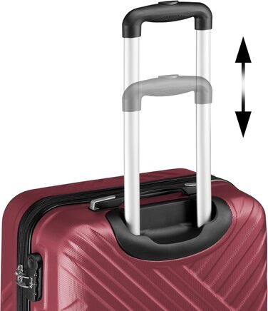 Набір валіз Zelsius 3 шт. (Чорний, Червоний) | ABS, Замки, Роздільники | Ручна валіза, Trolley, Кoffer Groß