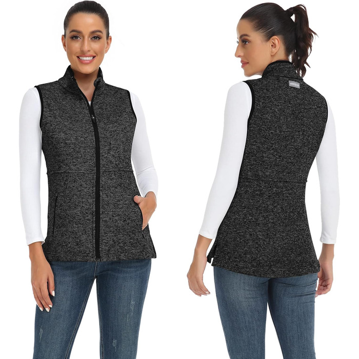 Жіноча флісова жилетка Soneven Daen Weste для бігу, походів та їзди на коні. Легка, вітронепроникна жилетка з м'якого флісу, підходить для зими. Розмір M, колір: темно-сірий.