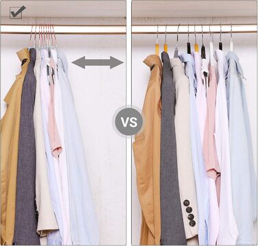 Набір вішалок SONGMICS 30 шт., для костюмів, з пластику, преміум-якість, антиковзаюче покриття, економія місця, 0,5 см товщина, гачок рожевого золота, поворот на 360°, ширина 41,5 см, світло-сірий + темно-сірий