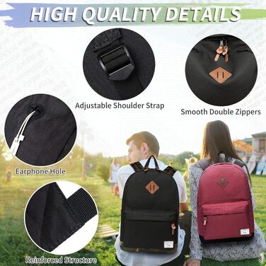 Чорний та камуфляжний рюкзак для ноутбука 15.6 дюймів, водонепроникний, для подорожей, підлітків, хлопців, чоловіків та жінок