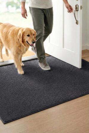 При স্বাগতний килимок 50x80 см з мікрофібри, протиковзний вологопоглинаючий килим для дому, кухні та ванної кімнати, сірий