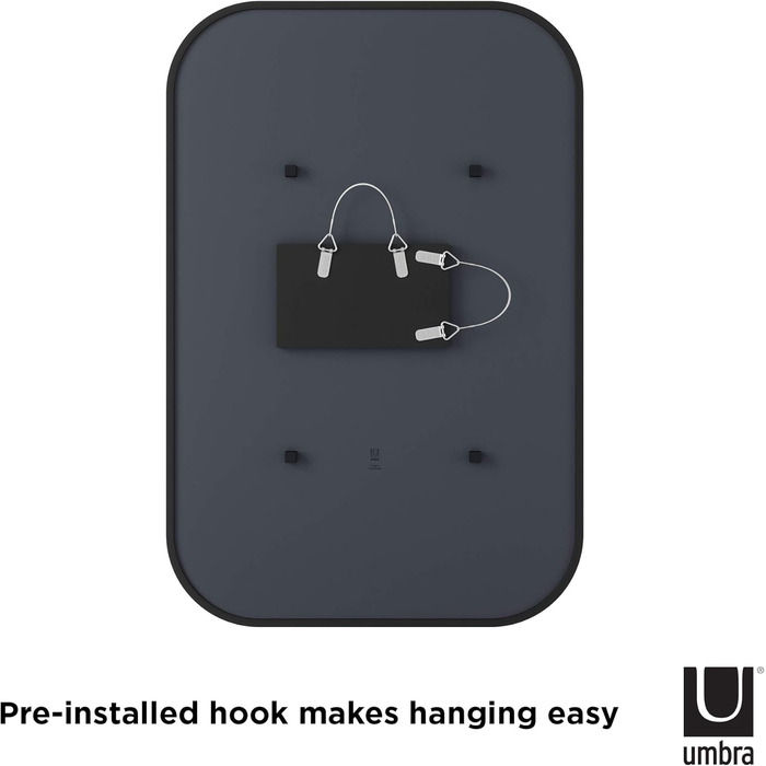 Дзеркало настінне Umbra Hub, 61 см, чорне – для передпокою, ванної кімнати, вітальні