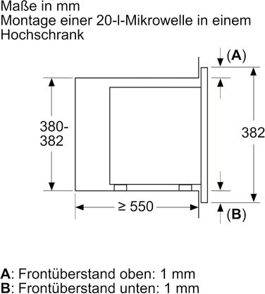 Вбудована мікрохвильова піч Bosch BFL524MS0, 60 см, чорний колір, 800 Вт, LED-дисплей