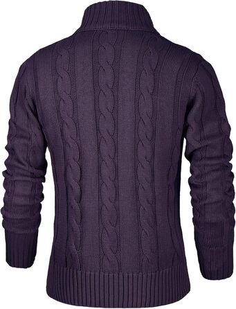 Чоловічий в'язаний кардиган NITAGUT для зими, теплий, великі розміри (3XL), колір: темно-синій та фіолетовий