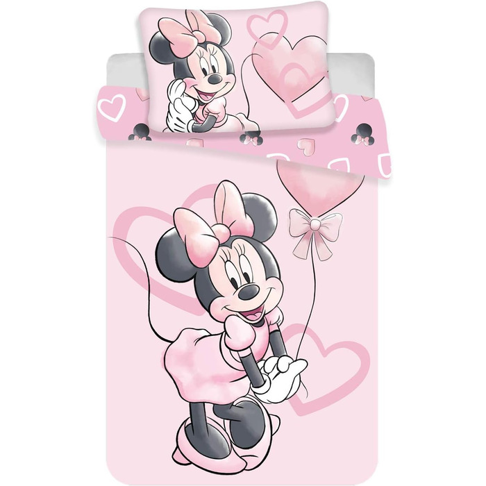 Беттвяшка Міккі Маус (Minnie Mouse), 100% бавовна, комплект 2 шт. (100x135 см + 40x60 см), дитяча, мультфільм