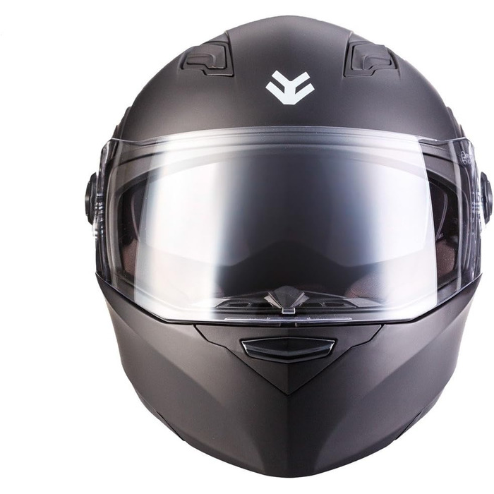 Мотошолом ARMOR HELMETS AF-77 матовий чорний, інтеграл, повнолицевий, для мотоцикла, скутера, спортбайка, ECE 22.05, сонцезахисний візор, швидкознімний замок, розмір L (59-60 см)