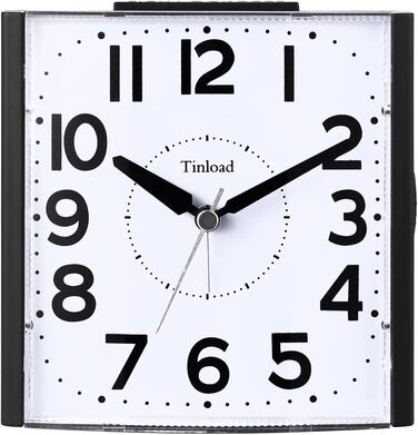 Analog Senior Alarm Clock with Night Light, 4.7-inch Dial, Table Clock with Snooze Function, Loud, 3-Stage Increasing Bell Sound, Battery Powered