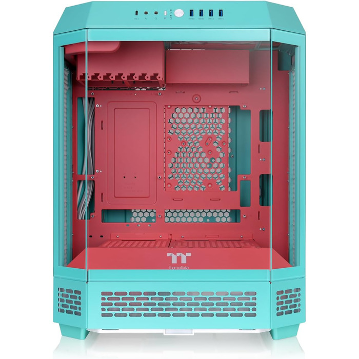 Thermaltake The Tower 600: Корпус ПК ATX Mid-Tower з вертикальним дизайном, USB-C, білий (Mint Strawberry)