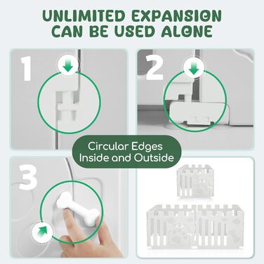 Клітка-манеж для собак та цуценят з дверима, 6-панельна, для дому, біла (156 x 78 x 60 см)