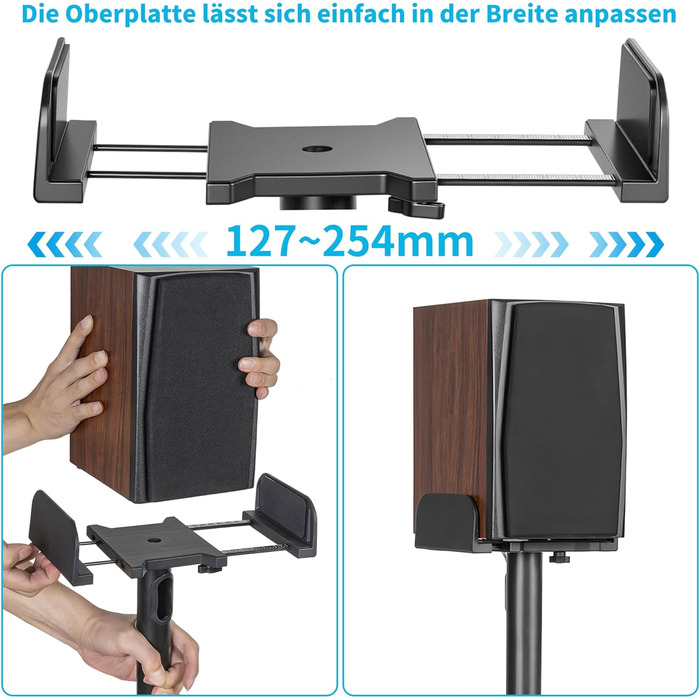 Регульовані підставки для акустики SB-204: пара підставок для сателітної та поличкової акустики, до 5 кг, з кабельним каналом