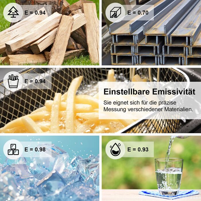 Інфрачервоний термометр KETOTEK - безконтактний вимірювач температури, -50°C до 600°C, для їжі та приготування барбекю