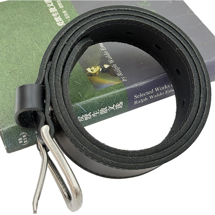 Чоловічий шкіряний ремінь BELTER 38 мм з подарунковою коробкою, чорний. Розміри: 32W-35W (105 см), 44W-47W (135 см)