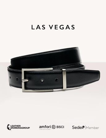 Чоловічий шкіряний ремінь FENIX LAS VEGAS з пряжкою, регульований, колір Jet Black, розмір 105