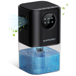 Електричний осушувач повітря 1700 мл, портативний, з 7 кольоровим підсвічуванням, тихий, з автовимкненням, для ванної, спальні, шафи, офісу, чорний