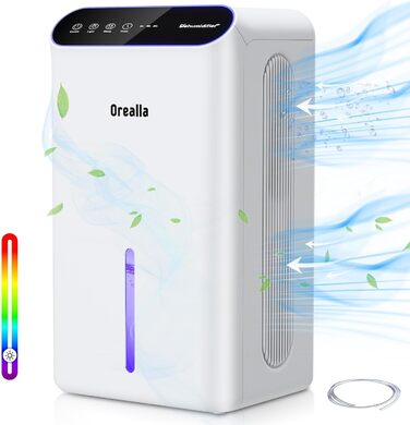 Електричний осушувач повітря для дому: тихий осушувач 67 м² з баком 2.5 л, таймером та режимом сну