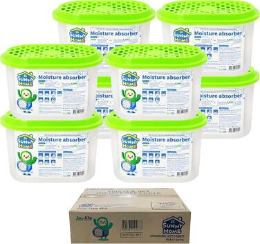SUNNY HOME Moisture Absorbers (8 Pack) 260g Odorless for Home, Odor Eliminator, Dehumidifier, and Odor Remover for Closet, Bathroom, Kitchen (8)