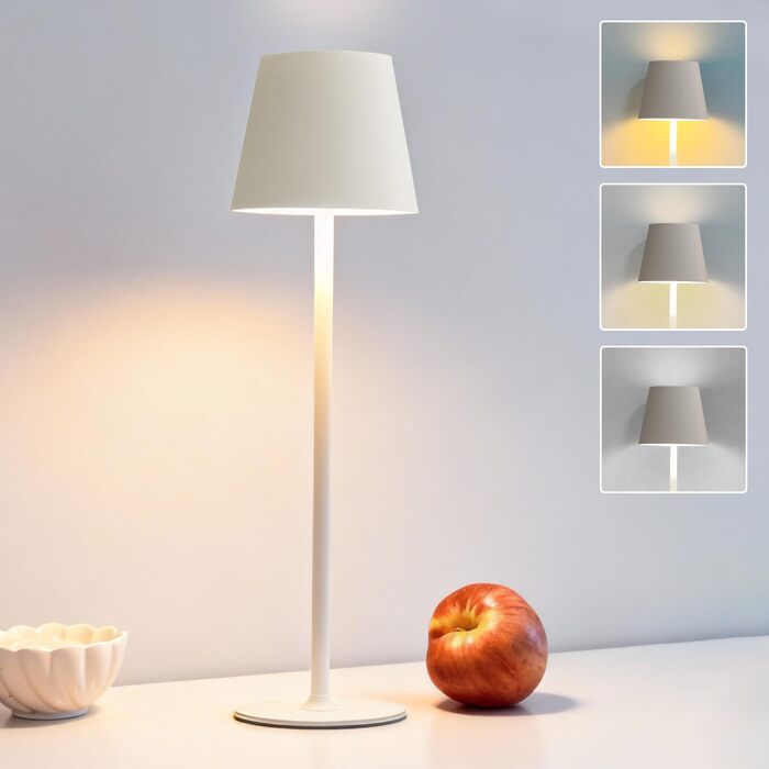 Настільна світлодіодна лампа DEELUX акумуляторна, димова, з регулятором яскравості, 3 режими світла (2700K/3600K/5000K), USB-C, водонепроникна IP44, для дому та вулиці