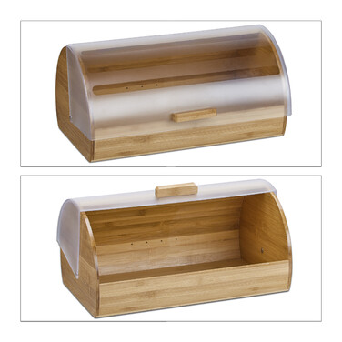 Relaxdays Bamboo Roll Bread Box Large