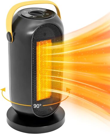 Електричний обігрівач: енергоефективний керамічний обігрівач 1200W з захистом від перегріву та перекидання, 6 режимів, термостат, для дому та офісу