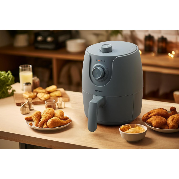 Фритюрниця без олії Mini 1.8L з таймером та підігрівом - 1200 Вт (Сірий)