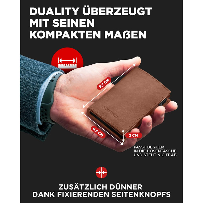 SF SCOFIELD Duality Magflip Premium Slim Wallet with Coin Pocket | Card Holder with Coin Pocket for 9-10 Cards | Card Wallet | Men's Wallet | RFID Protection | Credit Card Holder | Smart Wallet