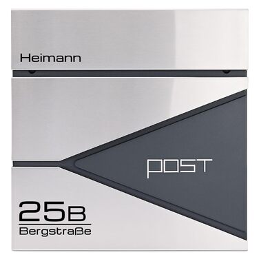 Поштовий ящик Verda з газетницею, нержавіюча сталь, антрацит, 2 ключі - дизайнерський настінний поштовий ящик з прихованим замком