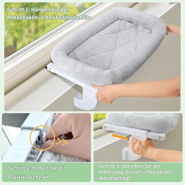 Ліжко для кота на батарею GUUSII HOME - тепле місце для відпочинку, сіре, велике (до 18 кг)