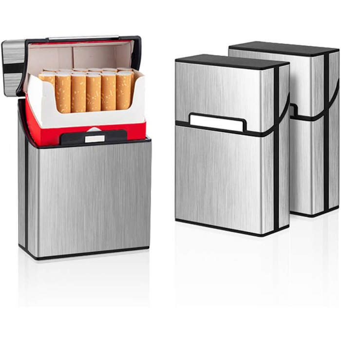 Алюмінієве етоі для сигарет (3 шт.) срібного кольору