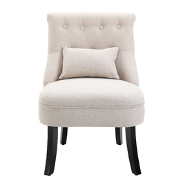 HOMCOM Cozy Upholstered Armchair with Backrest Cushion, Ideal for Reading and Relaxing, Linen-Look Fabric, 20.5 x 27.2 x 30.3 inches, Cream White