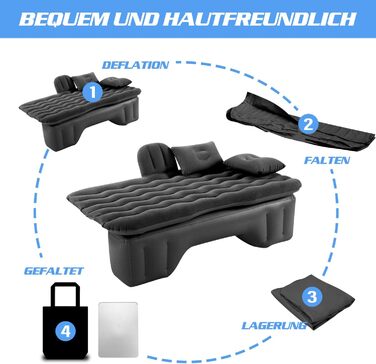 Надувна матрац для авто Ergocar з насосом: для кемпінгу, подорожей, пляжу