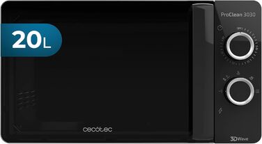 Мікрохвильова піч Cecotec ProClean 3030, 20 л, покриття Ready2Clean, 700 Вт, 6 режимів, таймер 30 хв, розморожування, чорний колір