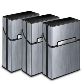 Вишукане Zigarettenetui Yosemy: Металевий футляр для сигарет на 20 сигарет (3 шт.) - сірий, чорний, срібний