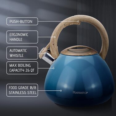 Чайник заварний з нержавіючої сталі Teekessel для плити та індукції, 2.5 л (світло-зелений)