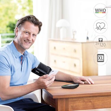 Тонометр Medisana BU 570 connect: точний вимір артеріального тиску та пульсу з Bluetooth, пам'ять, індикатор пульсу, функція виявлення нерегулярного серцебиття
