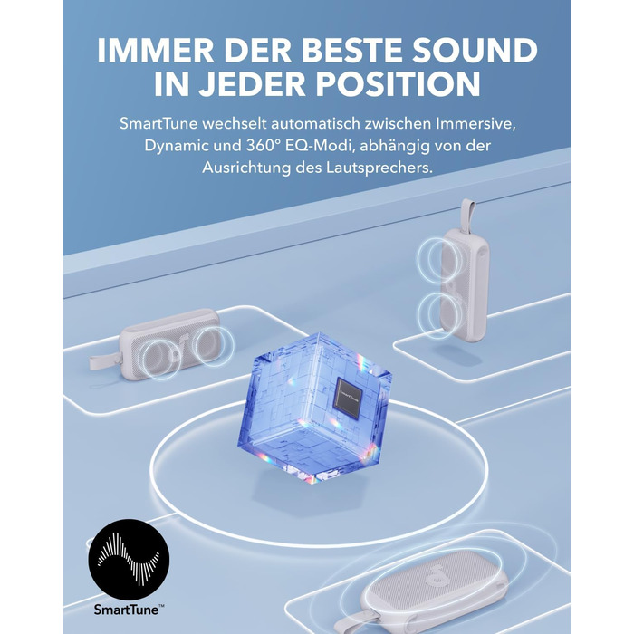 Soundcore Motion 300 - Бездроковий портативний Bluetooth-динамік з BassUp, SmartTune, 30W, 13h, IPX7, для дому, саду, кемпінгу та подорожей, Чорний
