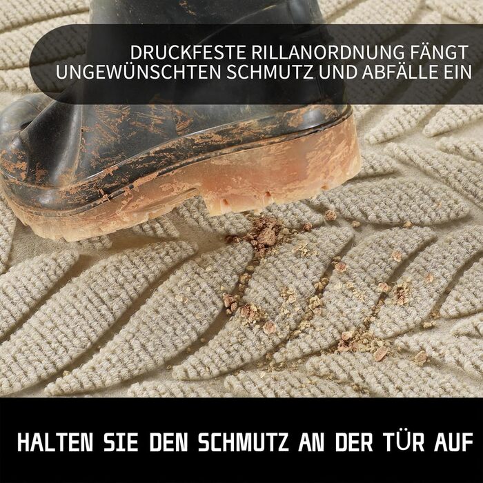 Килимок для дому Yimobra: антиковзаюча, миюча, 120x80 см, бежевий