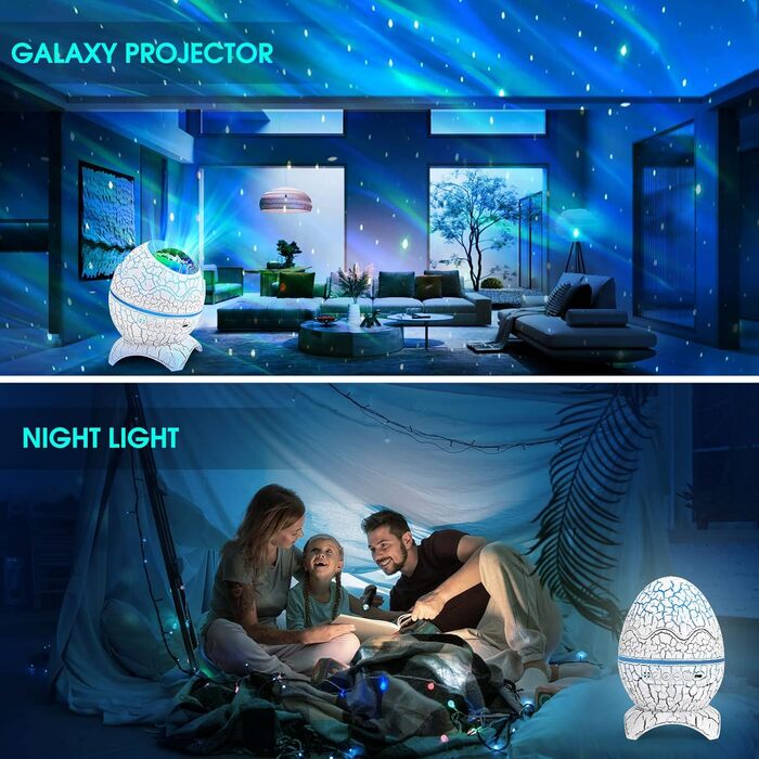 LED Star Projector, Galaxy Planetarium with Remote Control, Night Light Northern Lights with Bluetooth Speaker, Aurora Effects, White Noise, and Stars for Kids and Adults Decoration
