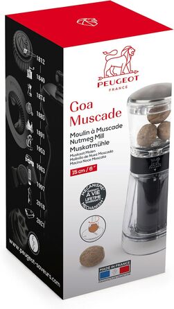 Млин для мускатного горіха PEUGEOT Goa, акрил, прозорий, 15 см