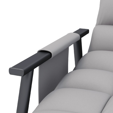 HOMCOM Rocking Chair with Adjustable Backrest & Footrest, Side Pocket, Microfiber Upholstery, Metal Frame, Grey