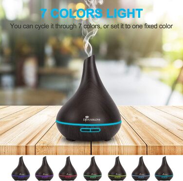Аромадифузор Diffuserlove 500 мл, ультразвуковий з LED-підсвіткою, зволожувач повітря з пультом, авто-вимкненням, для дому та офісу