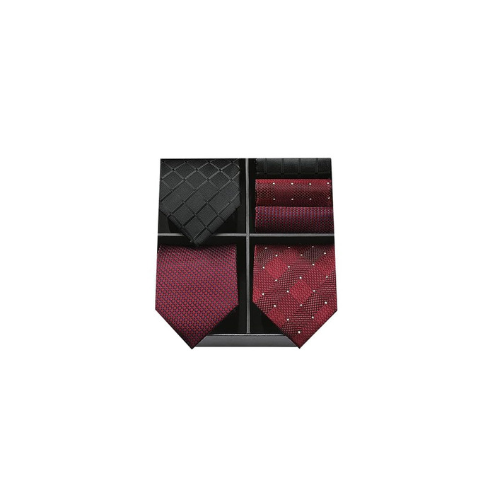 HISDERN Комплект краваток для чоловіків (3 шт.) з нагрудним хустиною. Шовкові краватки для весілля та особливих подій.