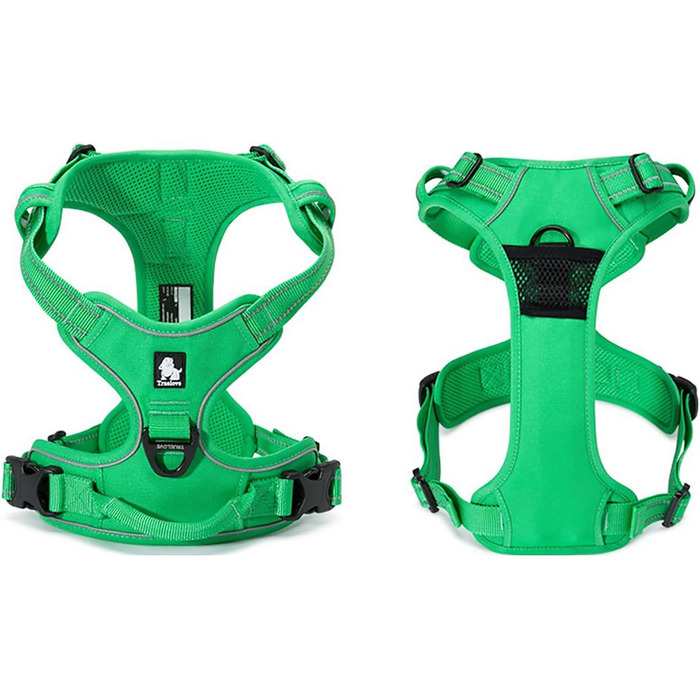 Нашийник для собак Truelove TLH5651, запобігає тягненню, світловідбиваючі шви, для активного відпочинку (XS, трав'янисто-зелений)