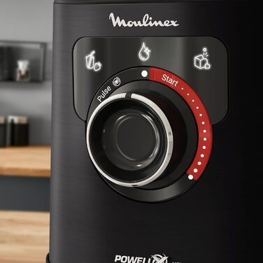 Moulinex Perfect Mix+ LM88A8 Stand Mixer, 1200 W, fast results, 1.5 l capacity, 3 programs: smoothie mixer, ice crusher, autoclean, Tritan pitcher, including paddle, black